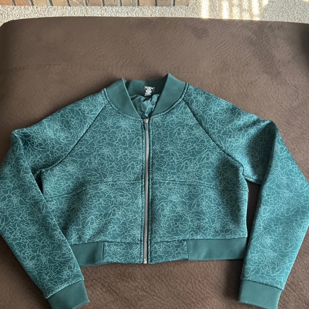 Balance Athletica Green Patterned Bomber Jacket